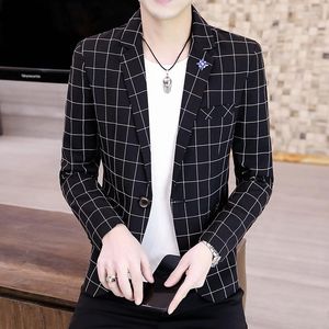 Trajes De Hombre Ocio Traje Pequeño Chaqueta Tartán Versión Coreana Delgado Rufián Guapo Tendencia Formal Soltero Primavera