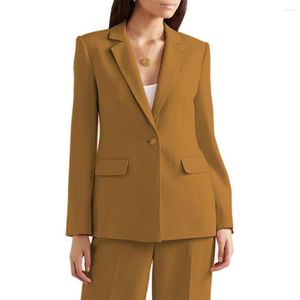 Trajes para hombre Ocio Mujer Traje de 2 piezas Blazer Pantalones Conjunto Oficina Señoras Mujeres Negocios Un solo botón Slim Fit Formal