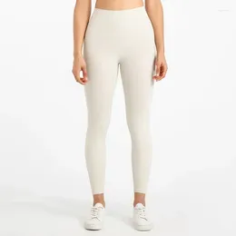 Herenpakken citroen uitlijning ultra zachte vrouwen hoge taille yogabroek geen front naad line sport stretch gym workout leggings atletische broek
