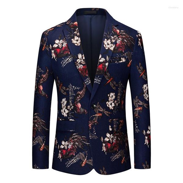 Costumes pour hommes Light Luxury Business Flower Costume Manteau Fashion Blazers Casual Ball Robe de mariée Veste Top Qualité Broderie Tailcoat