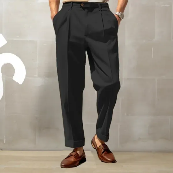 Trajes para hombres Fit suelto pantalones pantalones de color sólido