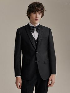 Costumes masculins de combinaison de combinaison noire de luxe