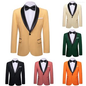 Herenpakken Luxe Blazer Voor Mannen Zijde Zwart Groen Effen Goud Beige Roze Oranje Bruidegom Jasje Casual Formeel Tops Barry.Wang