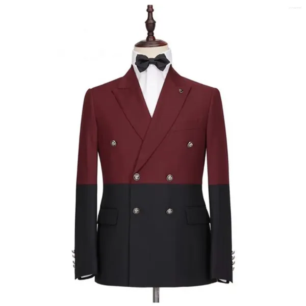 Costumes pour hommes robe de luxe pour robes de mariée fête 2024 vêtements élégants Double boutonnage italien complet mince ajusté mâle Blazer2pc