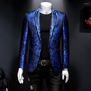 Costumes pour hommes Blazer de mode de luxe Hombre tenue de scène Performance métal fil d'or costume décontracté de haute qualité Bleazer hommes Masculino