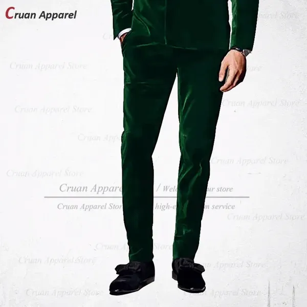 Costumes pour hommes Pantalons de velours de luxe pour la fête de la mode masculine sur mesure Classique Long Mariage Banquet Groomsman Slim Fit Pantalon élégant