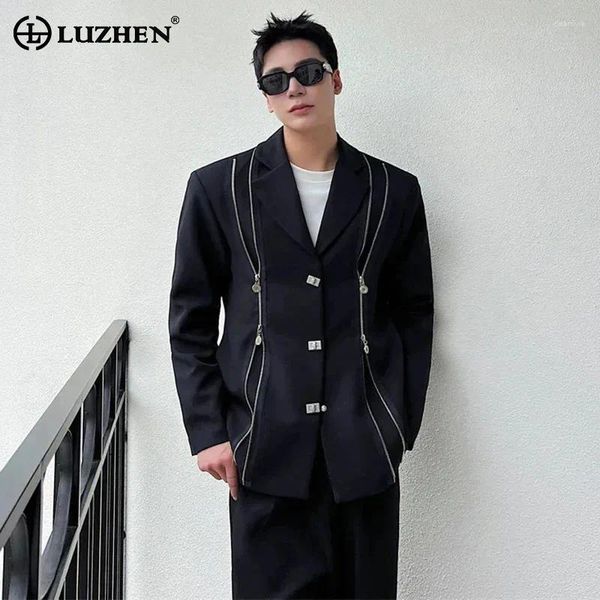 Costumes masculins Luzhen 2024 Fashion printemps fashion coréen Zipper épissage design blazer veste luxe personnalité tendance