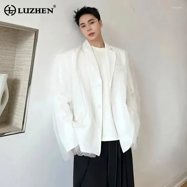 Costumes masculins Luzhen à la mode élégant en maille élégant Organza Design Blazer Veste 2024 Fashion de printemp