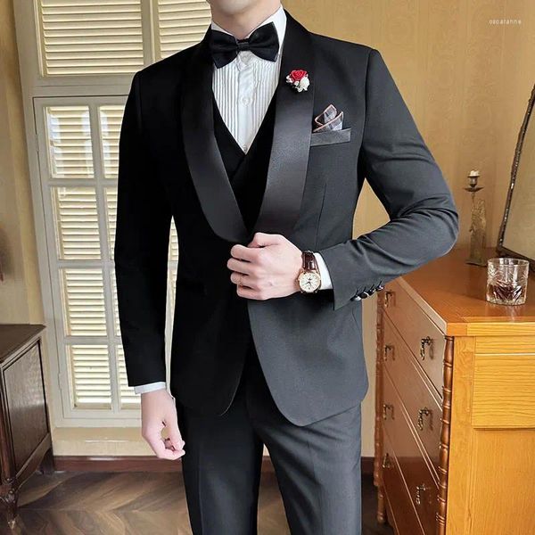 Trajes para hombres M-5XL Set de tres piezas (chaleco de chaqueta) El vestido de novia del novio