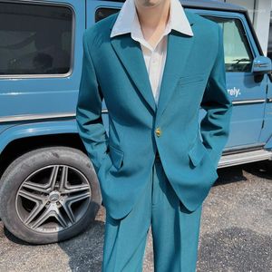 Costumes pour hommes homme Design de mode mâle veste décontractée Blazer ensemble Streetwear élégant deux pièces ensembles avec pantalon printemps automne pardessus