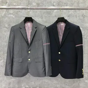 Costumes pour hommes Suite pour hommes 2023 manches cassées laine coton formel Blazer hommes britannique costume décontracté veste mince printemps automne manteau