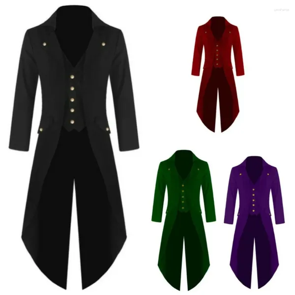 Costumes pour hommes Médieval plus taille Halloween Cosplay Costume Mens Kids Steampunk Gothic Veste Victorian Tailcoat Vintage Tuxedo Coat