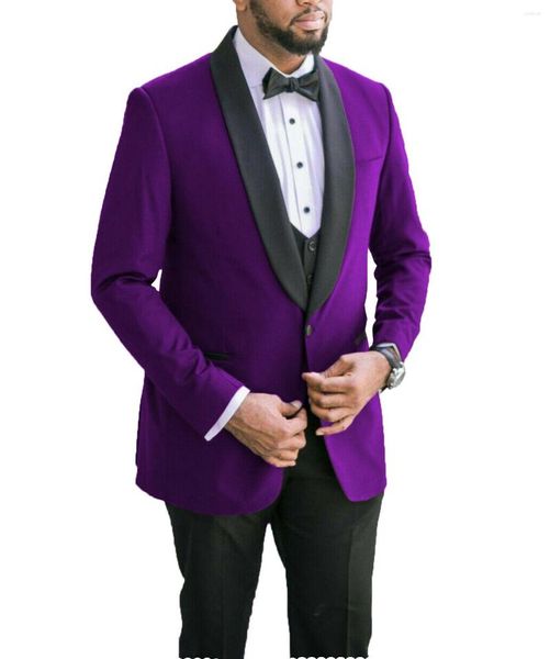 Trajes para hombres para hombres de 2 piezas de collar negro chalino de chaqueta de pecho conjunto de pantalones de negocios formal entrevista de boda novio de boda tuxedo