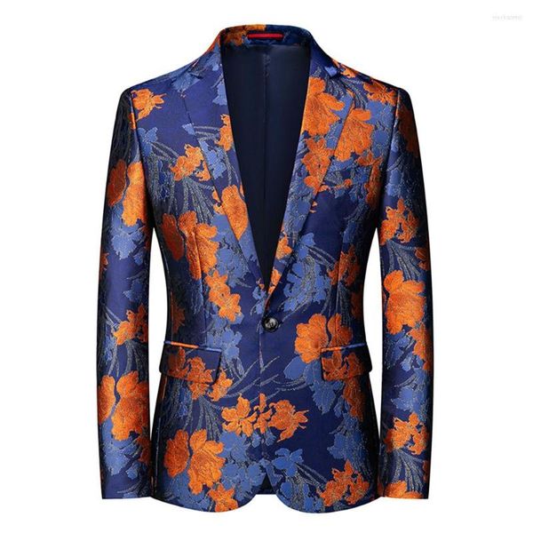 Costumes pour hommes hommes Blazer mode couleur manteau personnalité scène Performance costume imprimer Banquet affaires loisirs pour mariage