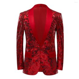 Costumes pour hommes Blazer Hombre Red Luxury Industrie lourde Broidered Sequin Suit surdimensionné Small Robe Casual Small Dress Performance