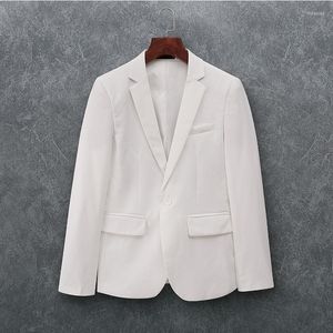 Herenpakken heren blazer bruiloft 2023 slanke fit luxe formele witte kleding premium Koreaans casual stijl één stuk