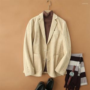 Trajes para hombres, abrigo para hombres, Blazer informal de pana para mujeres, traje de moda de alta calidad, chaqueta caqui de manga larga, modelos de Otoño Invierno