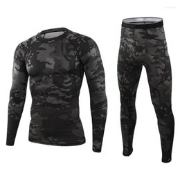 Trajes masculinos de camuflaje militar de hombres traje de ropa interior termal