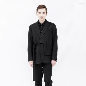 Herenpakken heren splitsen asymmetrische casual losse pak Japanse grote modetrend onregelmatige gepersonaliseerde placket zwarte jas