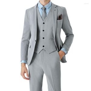 Costumes pour hommes costume pour hommes 3 pièces ensemble coupe ajustée affaires décontracté mariage Banquet professionnel veste gilet avec pantalon