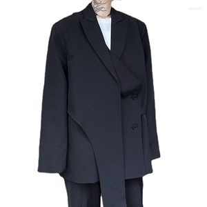 Costumes pour hommes hommes conception asymétrique japonais Harajuku Streetwear costume décontracté ample veste Blazers femmes surdimensionné Punk Blazer manteau homme