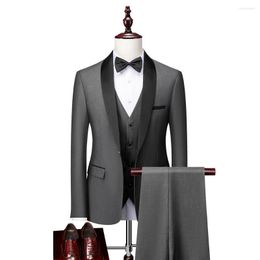 Trajes para Hombres Hombres Otoño Boda Fiesta Tres Piezas Chaqueta Pantalones Conjunto Tamaño Grande 5XL 6XL Hombre Blazer Abrigo Pantalones Chaleco Moda Slim Fit Traje