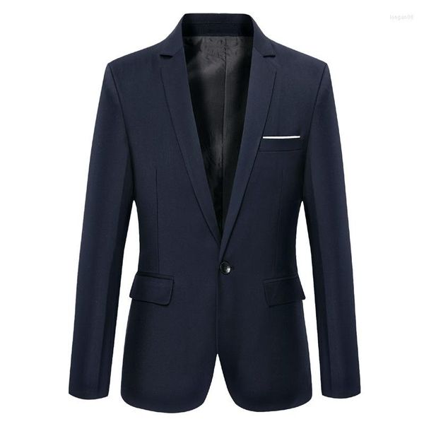 Trajes para hombres Blazer para hombres Chaqueta de traje negro Azul marino Slim Fit Hombre Negocios Casual Moda en primavera verano Abrigo clásico coreano