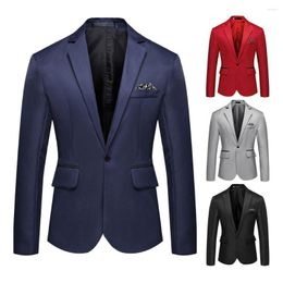 Costumes pour hommes hommes Blazer mode un bouton revers décontracté à manches longues décoratif poche Costume manteau vêtements de travail Costume d'affaires Homme