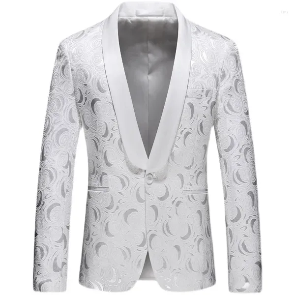 Costumes pour hommes Hommes Blazer De Luxe Designer Noir Blanc Veste Pour Hommes Italien Élégant Fantaisie Costume Marque Prom Blazers
