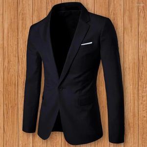 Herenpakken Heren Blazer Plus Size Single Button Man Slim-fitting Pure Color Colbert All Match
