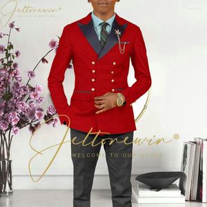 Costumes pour hommes Hommes Blazer Slim Fit Double Breasted Groom Costume Veste Mariage Dîner Bal Tuxedo Manteau Costume Homme Mariage 2023 Terno Masculino