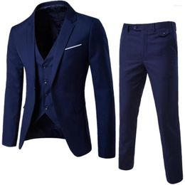 Herenpakken Men Blazers 3 stuks Sets Bruiloft Formeel 2 Elegante zakelijke luxe Luxe Full Vest Pants Coats Classic Jackets