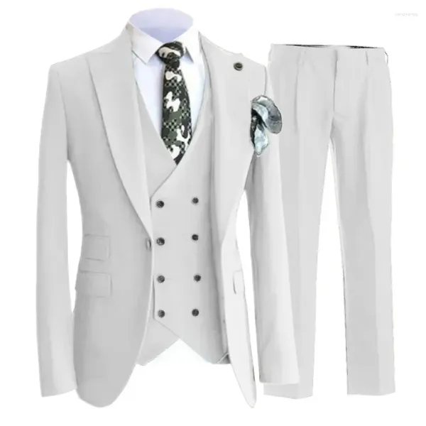 Costumes masculins Business Mariage décontracté costume slim fit 3 pièces veste pantalon gilet gilet pantalon de couche de blazer masculin