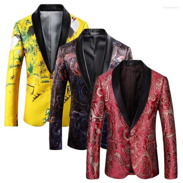 Trajes para hombres Hombres Negocios Social Jacquard Traje Chaqueta 2024 Clásico Boda Fiesta de graduación Vestido de esmoquin Blazer