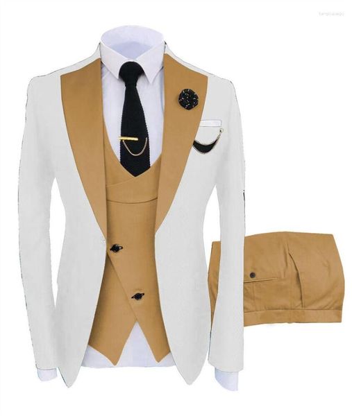 Trajes para hombre, abrigo para hombre, conjunto de traje Formal de negocios, chaleco de fiesta, pantalones, chaqueta de boda, 3 uds.