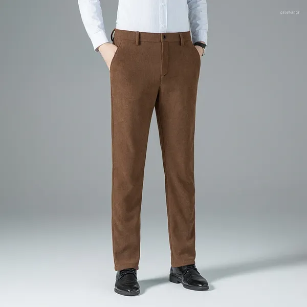 Costumes pour hommes, pantalon de costume en velours côtelé, noir, kaki, gris, Business, pantalon droit décontracté, Collection automne-hiver, vêtements intelligents