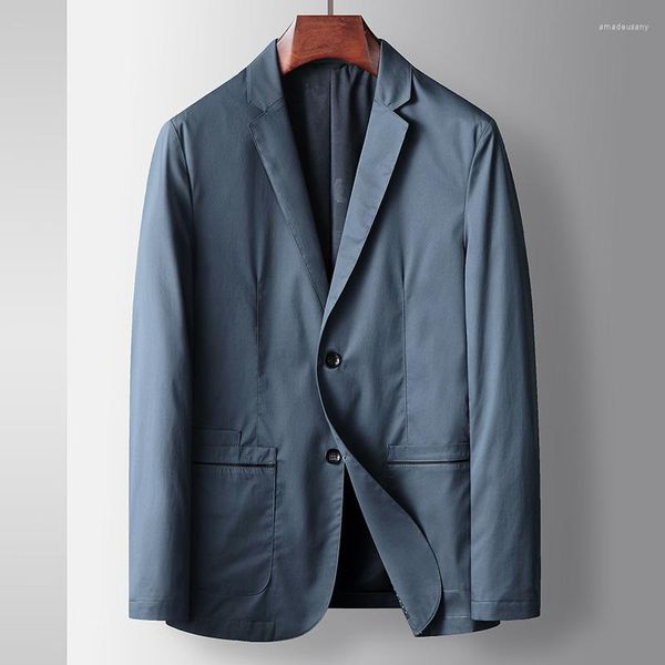 Costumes pour hommes hommes coton costume décontracté veste surdimensionné printemps affaires bleu marine Blazer mâle bouton tenue de bureau manteau grande taille M-3XL