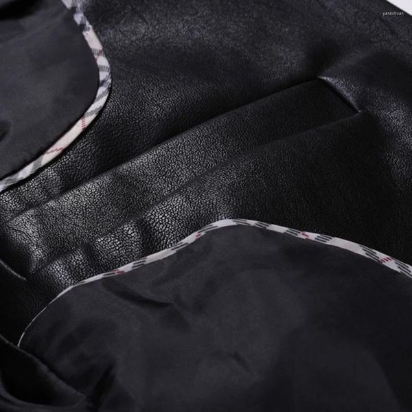 Costumes pour hommes Hommes Mode Slim Fit PU Faux Cuir Blazer Veste Noir Classique Manteau Style Casual Revers Bouton Unique Printemps / Automne Tops