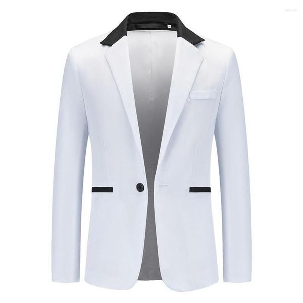 Costumes pour hommes Hommes Formelle Blazer Vestes Patchwork À Manches Longues Revers Slim Fit Costume D'affaires Manteau Outwear Marque Mens Casual Blazers Manteaux