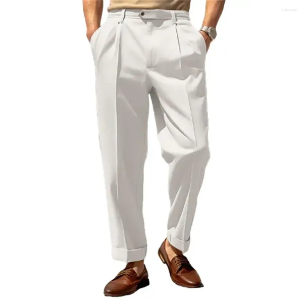 Trajes para hombres Hombres Traje formal Pantalones Pantalones casuales Elegante Cómodo Cintura media Pierna ancha Tela transpirable para