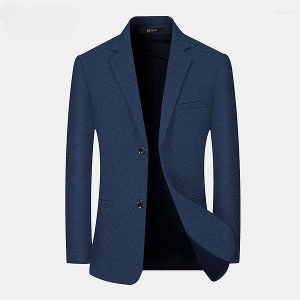 Costumes pour hommes hommes veste décontracté simple boutonnage Blazers mode Corée Style robe costume couture Blazer Slim Fit coton vestes D125