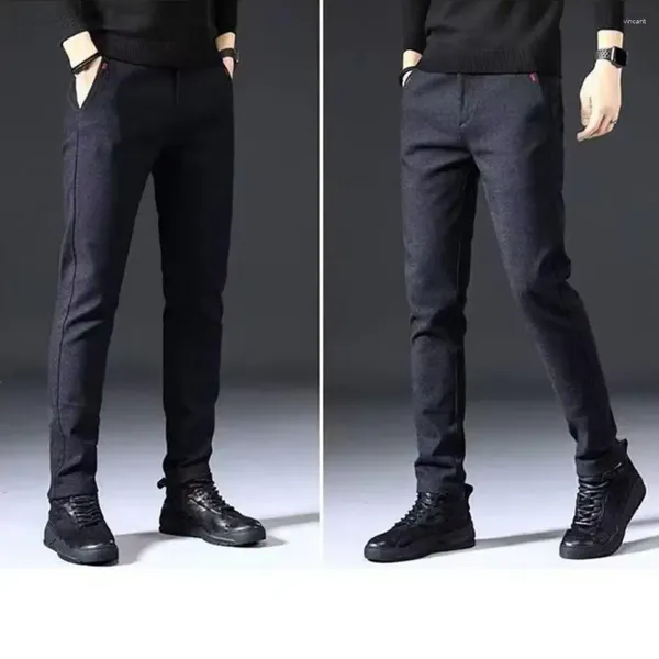 Trajes para Hombres Pantalones para Hombres Estilo Formal De Negocios Rectos con Bolsillos Pantalones Sueltos Suaves De Cintura Media para El Trabajo O Ropa Casual Elásticos