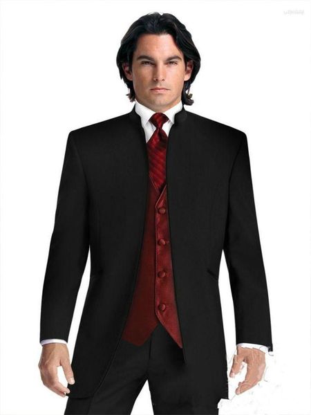 Trajes para hombre, traje de hombre con solapa mandarín personalizado, chaqueta, Blazer, disfraz de Halloween, elegante para hombre de lujo, traje de boda