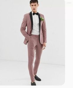 Homme Costumes Homme Rose Poudré 2 Pièces Homme Costume Blazer Veste Pantalon Droit Arrivée Affaires Travail Formel Casual Quotidien Fête scolaire