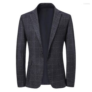 Costumes pour hommes Blazer de haute qualité pour hommes Style à carreaux italien Mode élégante Business Casual Groomsmen Robes Gentlemen Formal