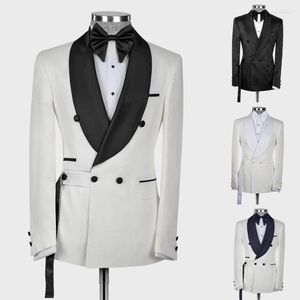 Herenkostuum Heren Eendelig Mannen SuitBlazer Bruiloft Smoking Met Riem Shawl Revers Bruidegom Diner Avondjas Verjaardagsfeestje Slijtage