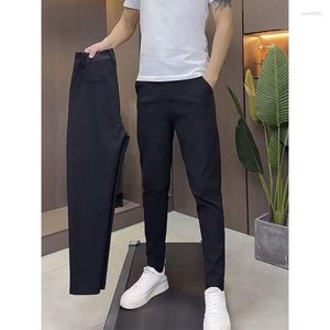 Costumes pour hommes Hommes épais robe formelle costume pantalon grande taille Slack élastique hommes d'affaires décontracté pantalon Long pantalon flexible vêtements X05