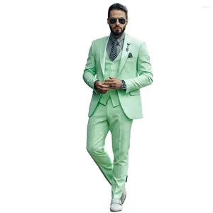 Herenpakken Heren Slim Fit 3 stuks Bruiloft Smoking Bruidegom Prom Outfits Jas Broek Vest Zakelijke formele kleding Maatwerk Blazer