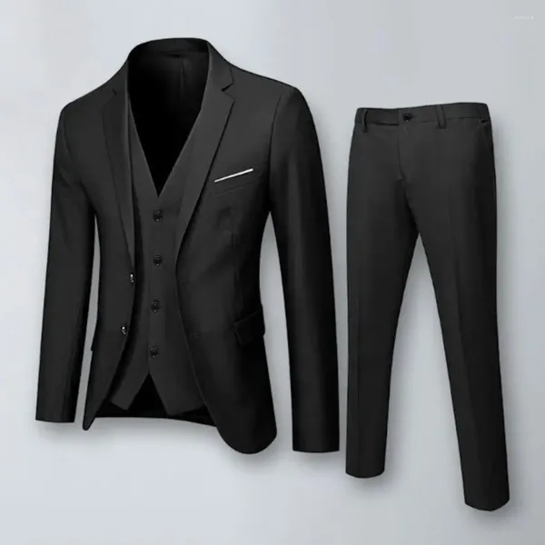 Trajes para hombre Conjunto de traje ajustado para hombre elegante para reuniones formales de negocios bodas eventos de oficina diseño antiarrugas