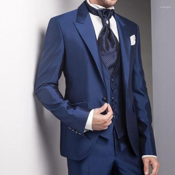 Trajes para hombres hombres delgado de boda delgado 3 piezas de la moda de la moda masculina del chaleco de ropa formal con pantalones con pantalones